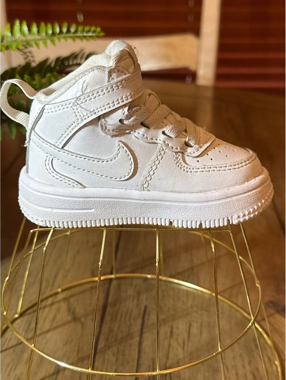 Nike Air Force 1 High White Toddler Sneakers Size 4C